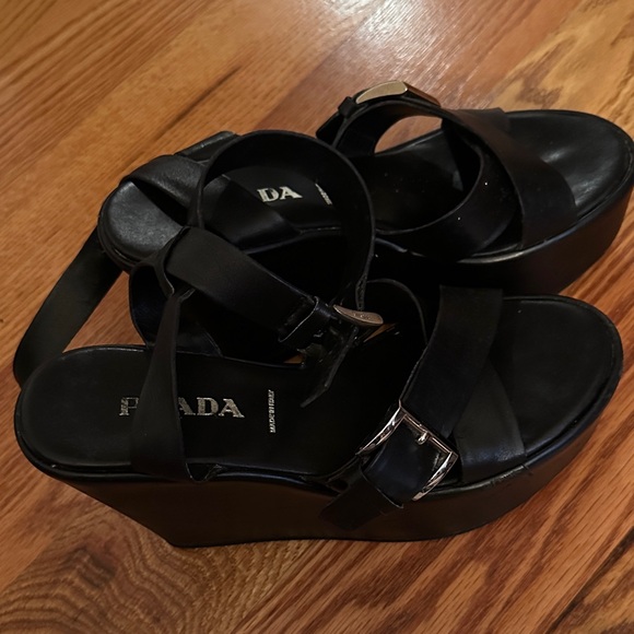 Prada Women's Black Leather Sandals - Picture 6 of 7